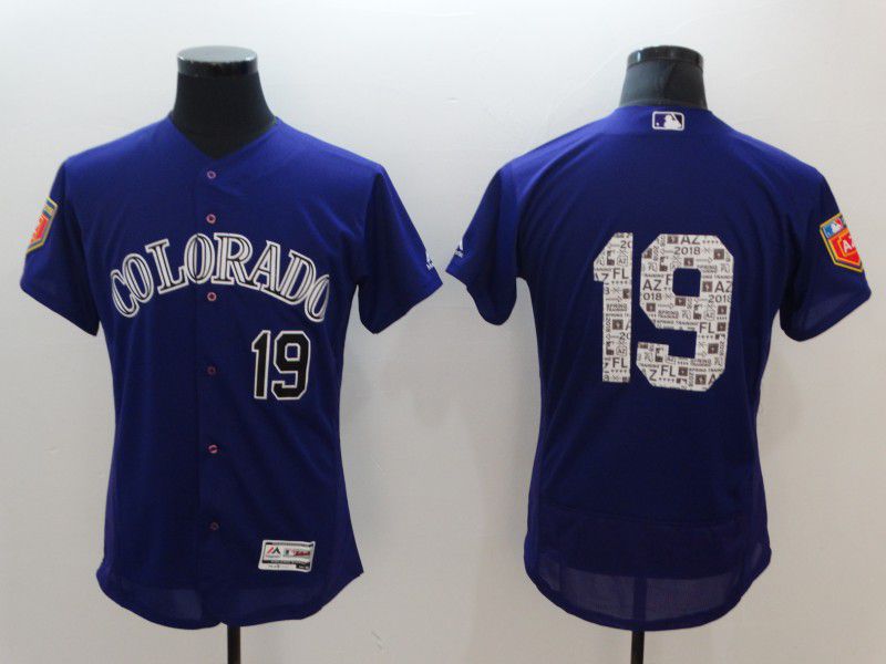 Men Colorado Rockies #19 Chuck Nazt  Blue Elite Spring Edition MLB Jerseys->chicago cubs->MLB Jersey